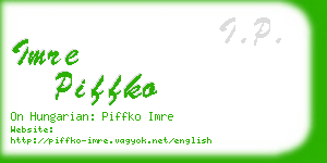 imre piffko business card